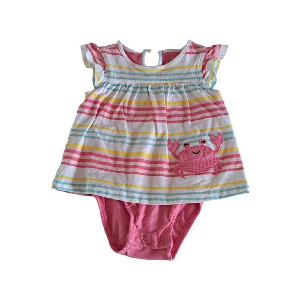 CHILD OF MINE CARTERS CRAB DRESS STRIPED ONE PIECE 3-6 MO